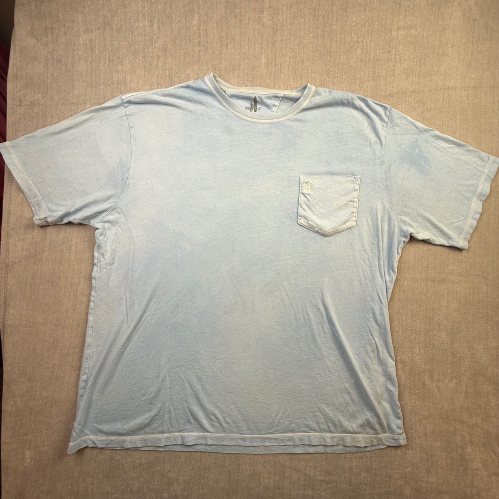 Johnnie-O Mens 3XL Blue Cotton Short Sleeve Pocket T-Shirt Crewneck Logo - Picture 1 of 4
